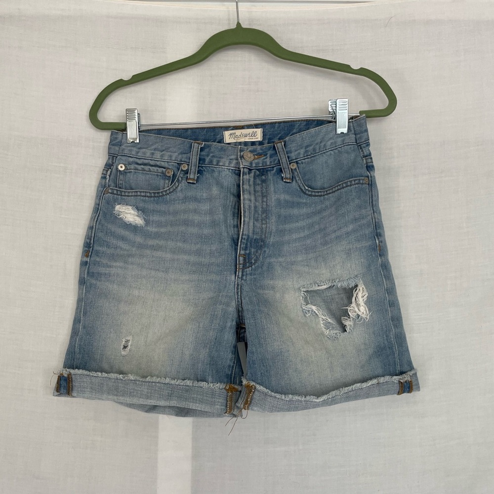 Madewell Distress Light Wash Jean Shorts